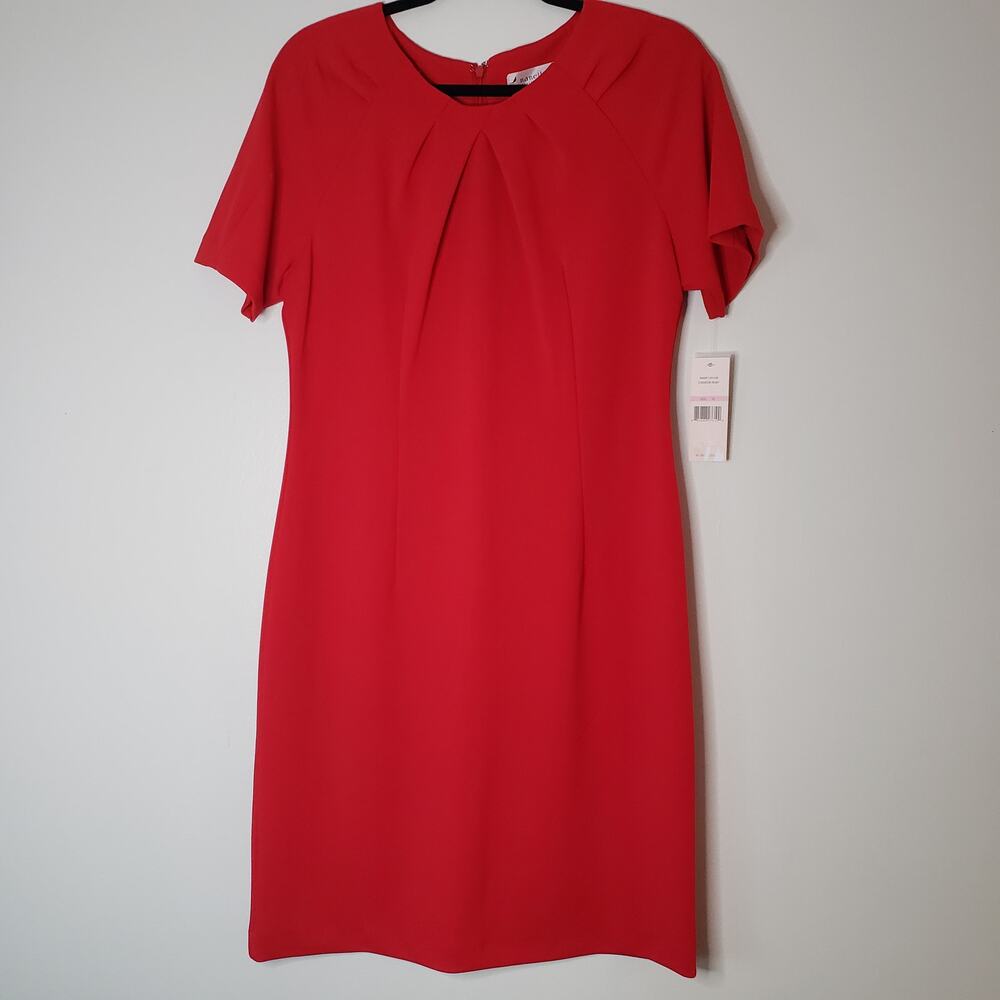 Nanette Lepore Bright Red Stretchy Knee-length Short Sleeve Dress Size 10